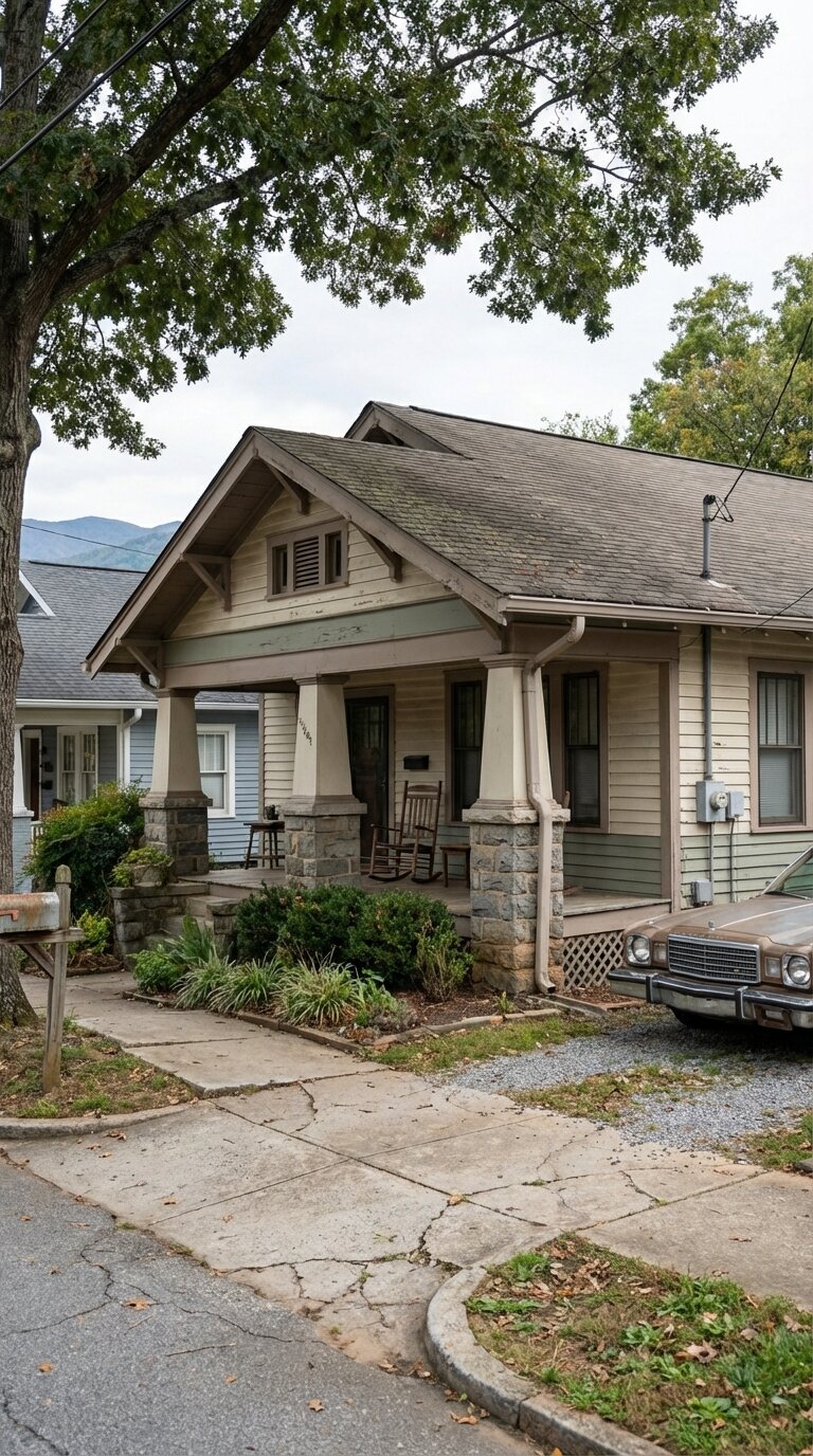 Historic 1920s craftsman bungalow in Asheville neighborhood